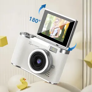 HD foldable screen digital camera, digital camera flip screen, 1080P retro camera, Vintage Digital Camera, Christmas birthday gift, portable retro camera, with 32GB memory card