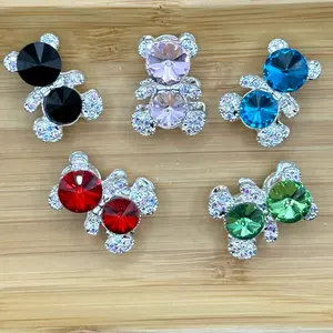 Elegant Fancy Teddy Bear with Stone Center 25x25.5mm