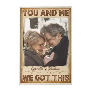 Personalized Couple Photo Vintage Poster, Couple You And Me We Got This Wall Art, Couple Poster, Anniversary Gift, Custom Photo Print, Photo Poster For Couples