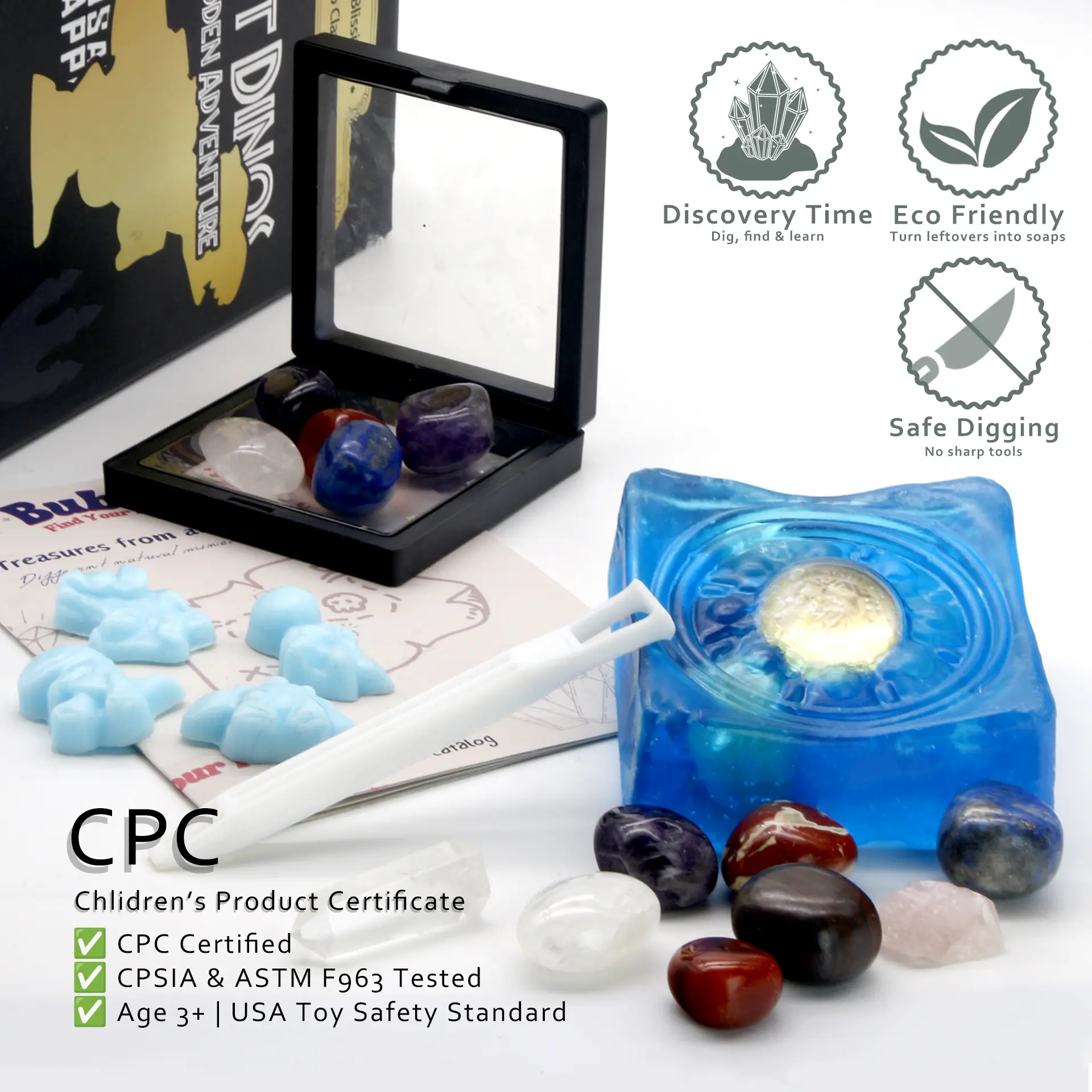 Cosmic Energy Science Experiment Kit - Engaging STEM Educational Toy for Kids Ages 5+, Safe Digging Glow-in-the-Dark Crystals, Gems for DIY Candle & Soap Making, Cosmic Energy Kit