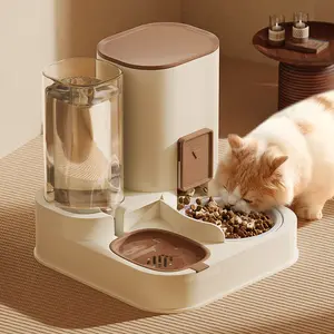 Automatic Pet Feeder and Waterer Combo, 1.3L Water Capacity, 2.3L Food Capacity, Ideal for Cats & Dogs, Efficient Auto Feeding System, Automatic Gravity Feeder