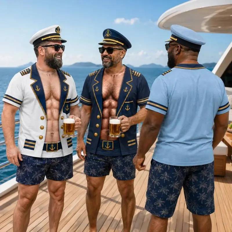 Custom Funny All  Over Printed T-shirt - Personalized Birthday Gifts For Men - Captain Of Chaos (Captain's hat is not included.)