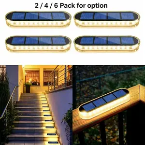 Solar Powered Outdoor Light, Waterproof LED Path Light, Outdoor Solar Step Light, Outdoor Step Lamps, Solar Landscape Lights, Solar Powered Light Bar for Stairs Driveway Walkway Pathway Porch