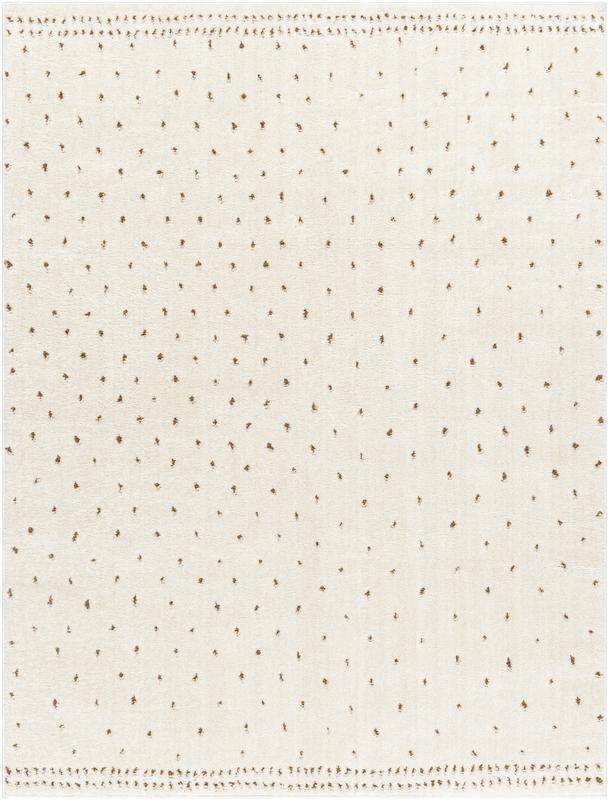 Livabliss FEU2315-537 Machine-Woven High-Pile Rectangular Soft Decorative Rug - 5' 3" X 7'' Ivory & Brown Polyester Rug with Luxurious Feel for Indoor Home Decor