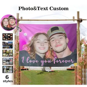 Personalized Photo Tapestry,Memorial Photo Tapestry,Personalized Wall Hanging Gift For Anniversary, Wedding, Or Graduation,Custom Home Decor
