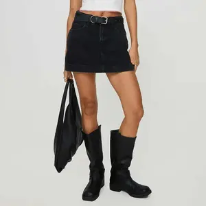 Women’s Summer Denim Skorts | Casual Elastic Mini Skirt for Beach, Vacation, Club & Streetwear | Elegant Solid Color, Comfortable & Stylish