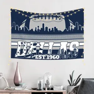 Courtyard decoration banners lined up TapestryDallas Football Tapestry Football Style Tapestry Wall Hanging for Bedroom Living Room Dormroom decorwall decor flags