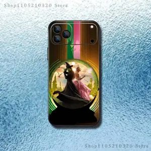 W-Wicked Musical Green Pink Phone Case for iPhone 17,16,15,14,13,12,11,Pro,Max,Plus Phone Cover, Soft Silicone Black Cover