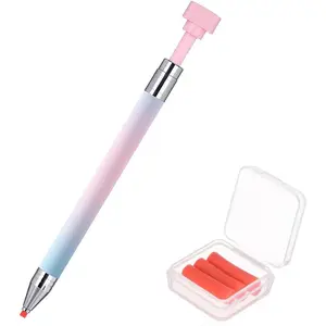 Refillable Rhinestone Picker Wax Pen with 3 Additional Wax Refills Rhinestone Pickup Tool for Nail Art and Diamond Painting