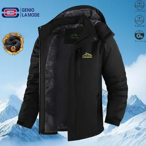 Men's winter jacket waterproof snow skiing insulated wool lined parka coat with multiple pockets hooded windbreaker, suitable for outdoor sports gifts(Sheets)