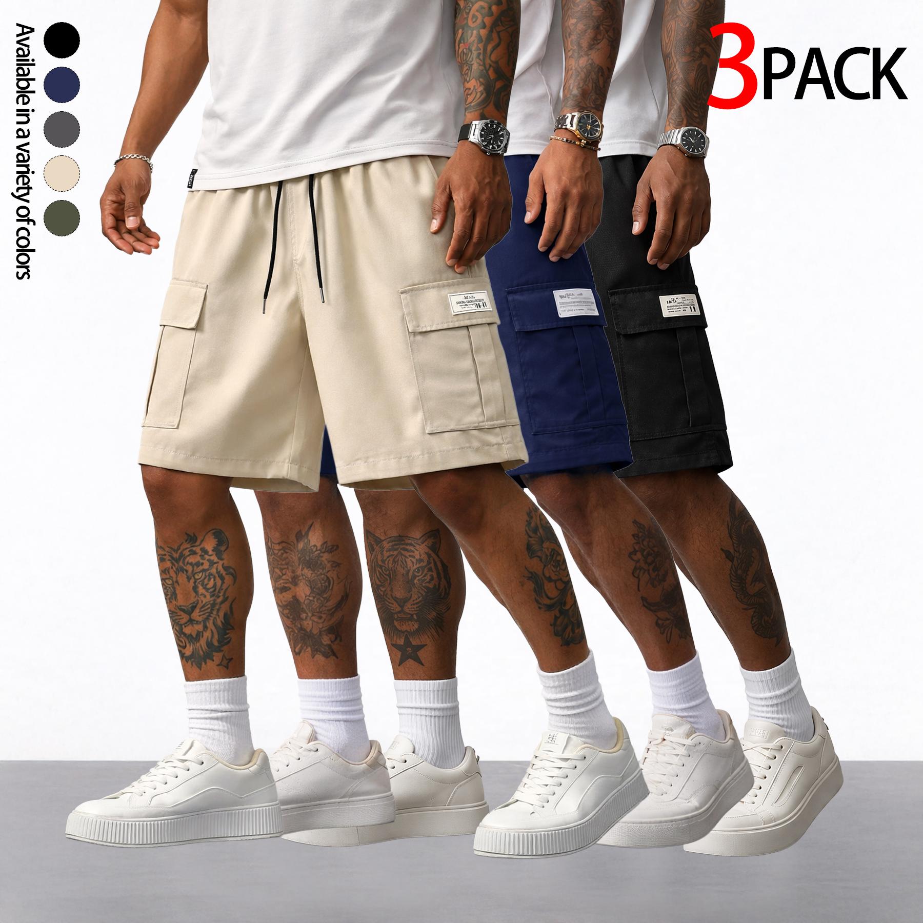 Men’s cargo shorts — heavyweight streetwear brand with multiple pockets, a loose fit that blends hip-hop urban style with practical workwear aesthetics. Suitable for everyday casual wear, fitness training, skateboarding, hiking and mountaineering, and var