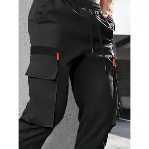 Men's Cargo Casual Athletic Pants • 100% Polyester • Regular Fit Straight-Leg with Multiple Utility Pockets • Machine Washable • All-Season Comfort Casual Attire & Light Workouts • Utility Clothing |   Straightleg Pants |   Polyester Pants, PLUS SIZE