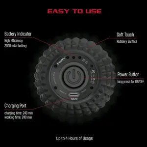 4-Speed Vibrating Massage Ball - Electric Fitness Ball Massager for Muscle Relief, Lightweight Design, Targets Small Muscle Groups - Relaxing back