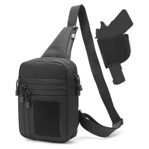 Tactical Sling Bag for Men - Crossbody Concealed Carry Bag Chest Pack - Mens Ccw Crossbody Holster Bag - Stand Bag Shoulder Chest Bag Strap