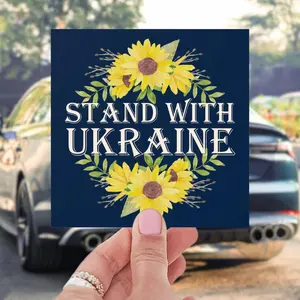 Stand With Ukraine Car Magnet/Bumper Sticker, Support Ukraine, Ukrainian Solidarity, Stop War,Anti Trump Putin, Liberal Leftist Human Rights