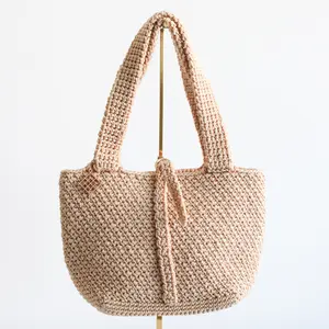 Women's Structured Crochet Beach Shoulder Bag