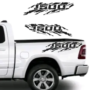 1500 or Custom Text Bedside Decal Approx. 38"x9", Set of 2 L&R, Vinyl Window Decal for Vehicle Windows Boat Rvs Office Desk Laptops Decorative Smooth Surface Stickers