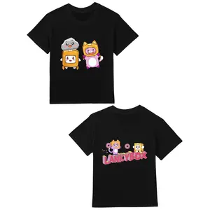 Lankybox Teen's T-Shirts Round Neck Short Sleeve Shirts Gifts For Boys & Girls Spring & Summer Gifts For Anime Fans