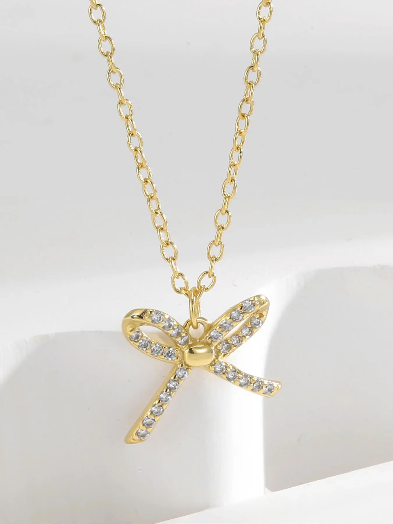 Women's Elegant Bowknot Design Pendant Necklace, Exquisite Trendy Pendant Necklace, Chic Jewelry As Gift for Girlfriend & Mother