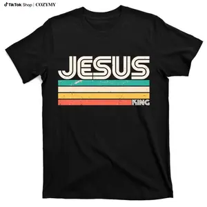 Vintage Jesus King T-Shirt Cotton Menswear