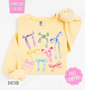 Coquette Bows Comfort Colors Sweatshirt, Women's Crewneck, Cute Sweater, Gift for Her