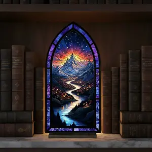 Velaris Night Court Book Nook & Suncatcher Candle Holder, ACOTAR Inspired Decor, Starry River and Mountain Scene, Bookish Gift (No Candle)