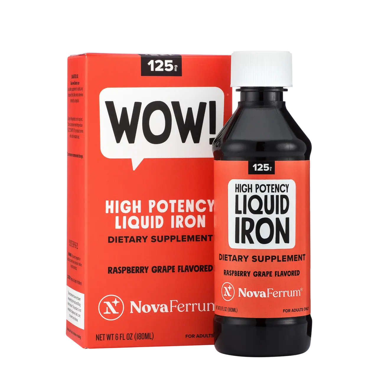 NovaFerrum WOW - 125mg High Potency Liquid Iron Supplement for Adults