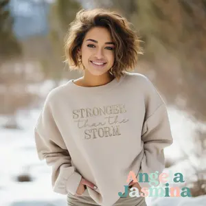 Stronger Than The Storm Embroidered Sweatshirt