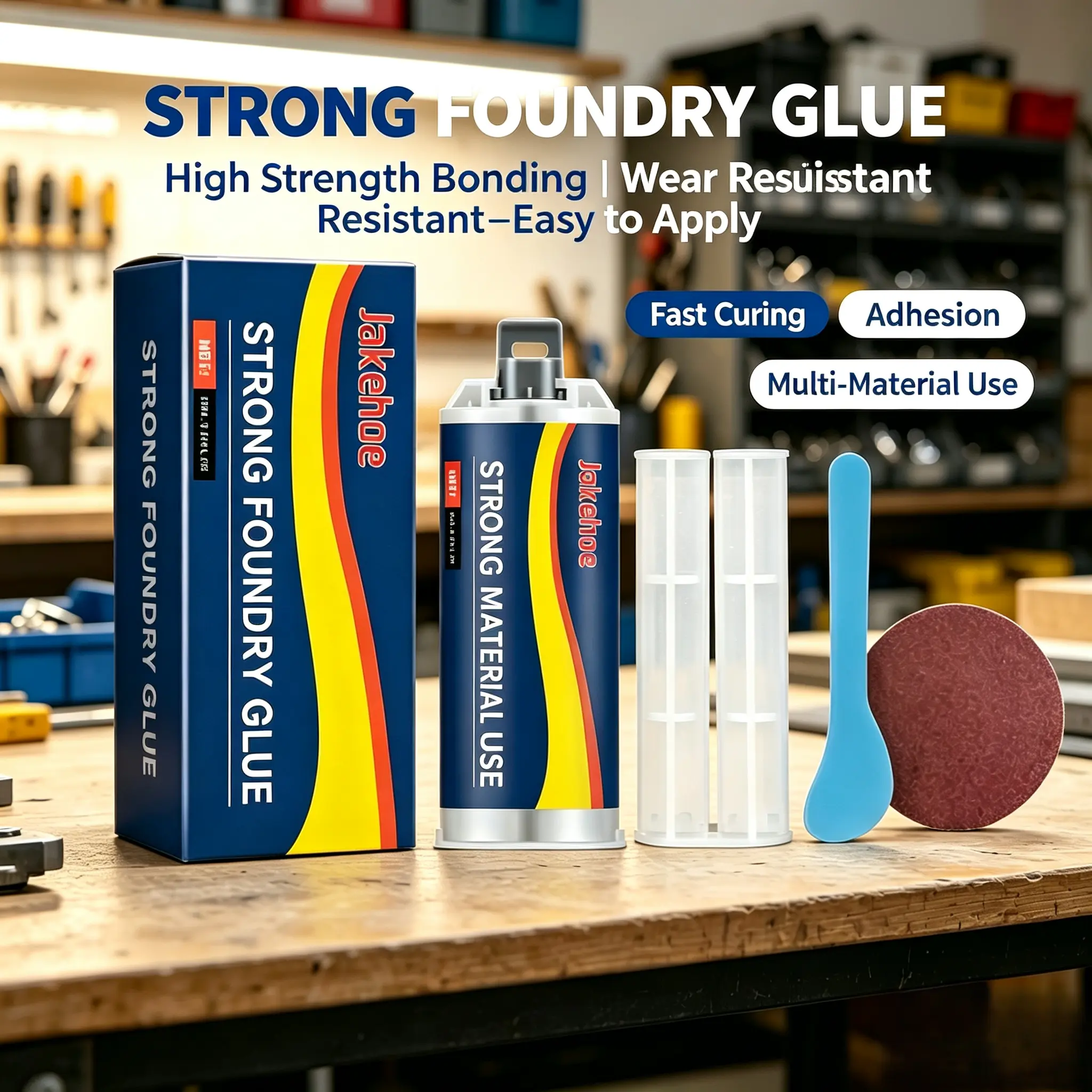 Heavy Load High Temperature Metal Cast Repair AB Glue, Liquid Metal Bonding Compound, Multi-Metal Crack Repair Sealant for Machinery Cast Parts