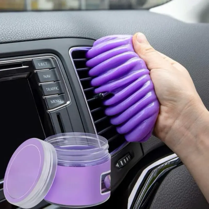 Car Air Vent Cleaner Purple Flexible Hose for Deep Cleaning Easy Install Removes Dirt and Dust from Dashboard Ventilation