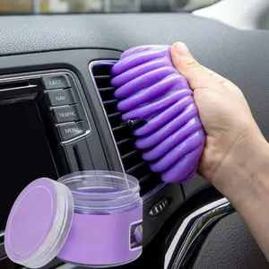 Car Air Vent Cleaner Purple Flexible Hose for Deep Cleaning Easy Install Removes Dirt and Dust from Dashboard Ventilation