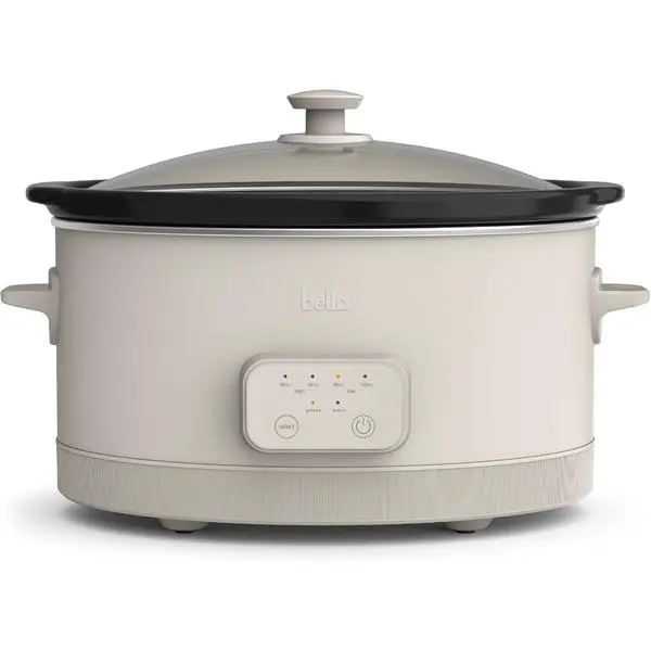 bella SAVOR 6qt Programmable Non-Toxic Slow Cooker, Oatmilk