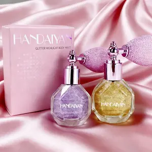 Magic Glitter Spray & Highlighter Stick Set - Dewy Fairy Dust Shimmer Powder, Waterproof Gentle Eyeshadow Compatible for Face, Hair, Body, Long-Lasting Sparkle Makeup for Festival, Party Cosplay Accessories,summervibes