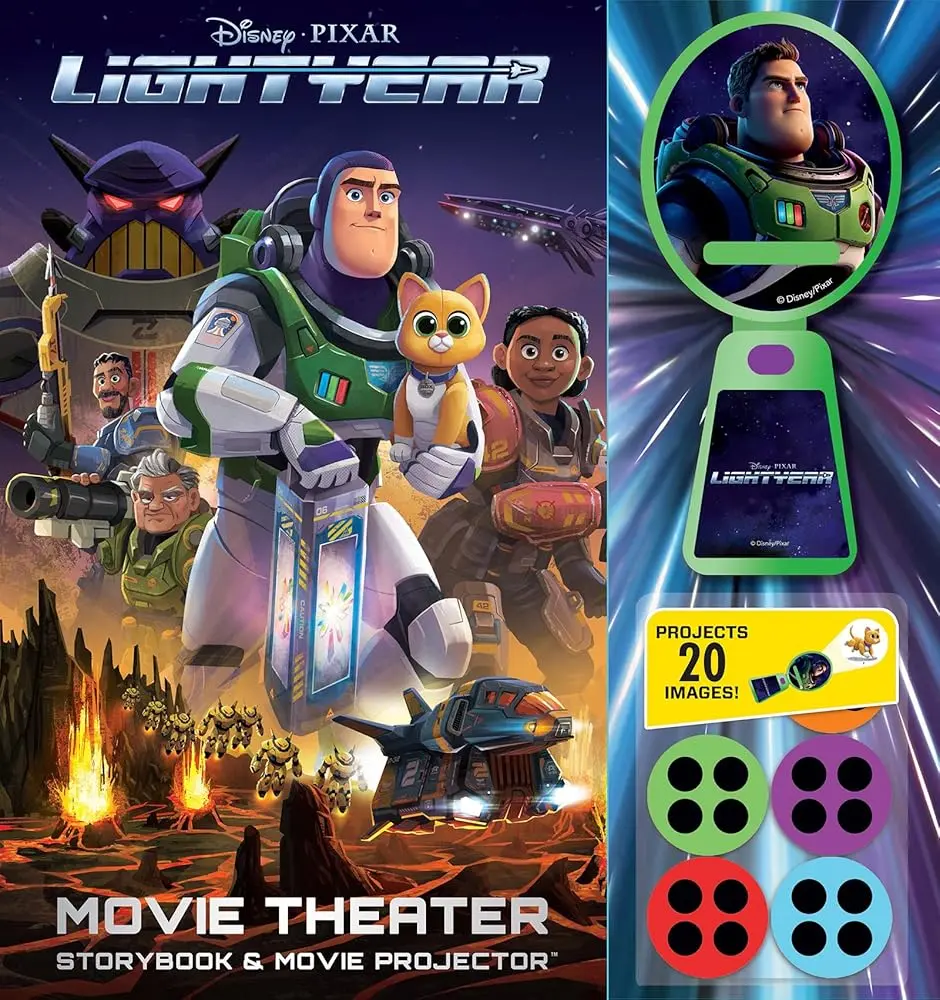 Lightyear Interactive Movie Theater Storybook with Handheld Projector, 20 Images, Threat & Friends Themed Content, Kids' Immersive Interactive Play Activity Book with Story Plan