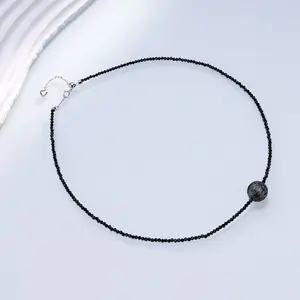 11–12mm Tahitian Black Pearl & Black Spinel Dragon Scale Sterling Silver Necklace