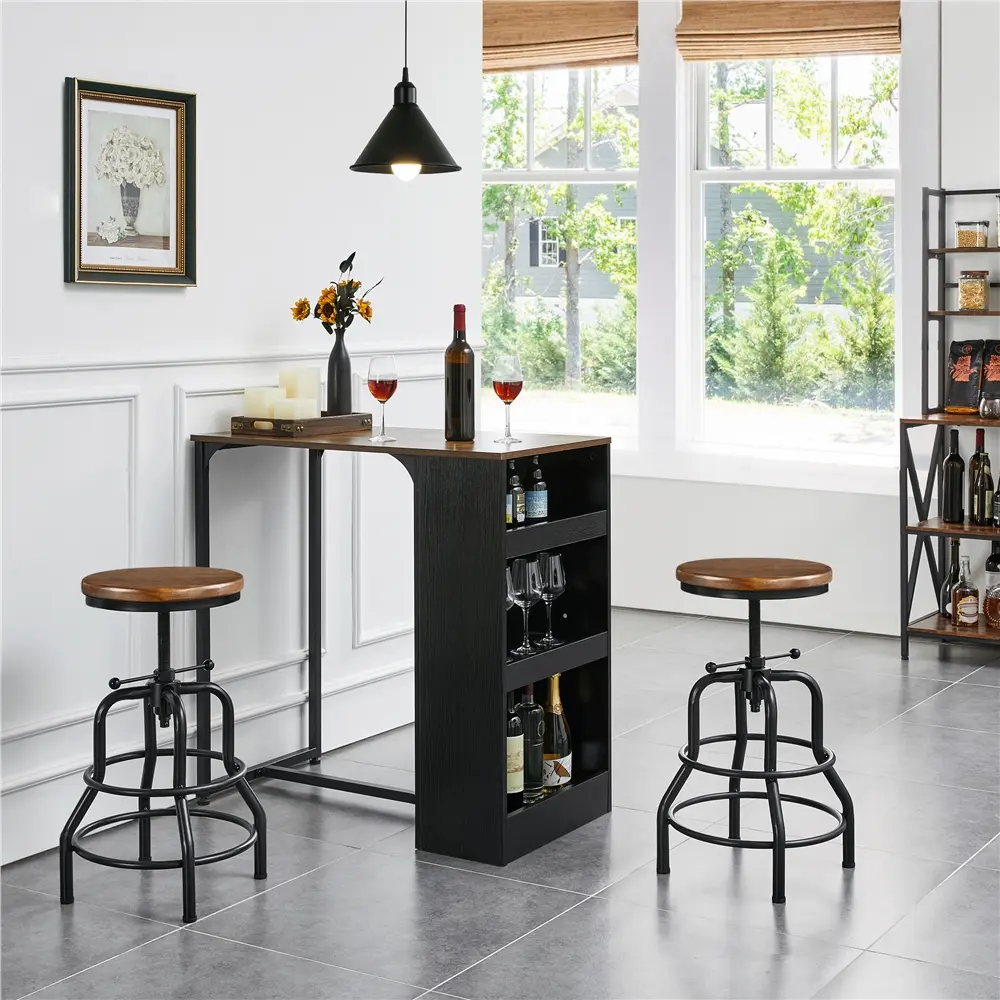 Yaheetech Bar Stool Vintage Counter Stool Adjustable Metal Stool with Round Wood Seat Kitchen/Dining/Cafe Chair 20-27 Inch Tall, 1PC Yaheetech Bar Stool Vintage Counter Stool Adjustable Metal Stool with Round Wood Seat Kitchen/Dining/Cafe Chair 20-27 Inch Tall, 1PC