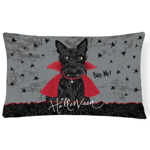 Carolines Treasures  Halloween Vampire Scottie Canvas Fabric Decorative Pillow