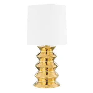 Zoe Large Table Lamp - Elegant Ceramic Blend of Traditional and Modern Design with Gold Finish