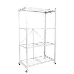 Origami Wheeled 4-Shelf Folding Steel Wire Shelving, White (21" x 36" x 60") Origami Wheeled 4-Shelf Folding Steel Wire Shelving, White (21" x 36" x 60")