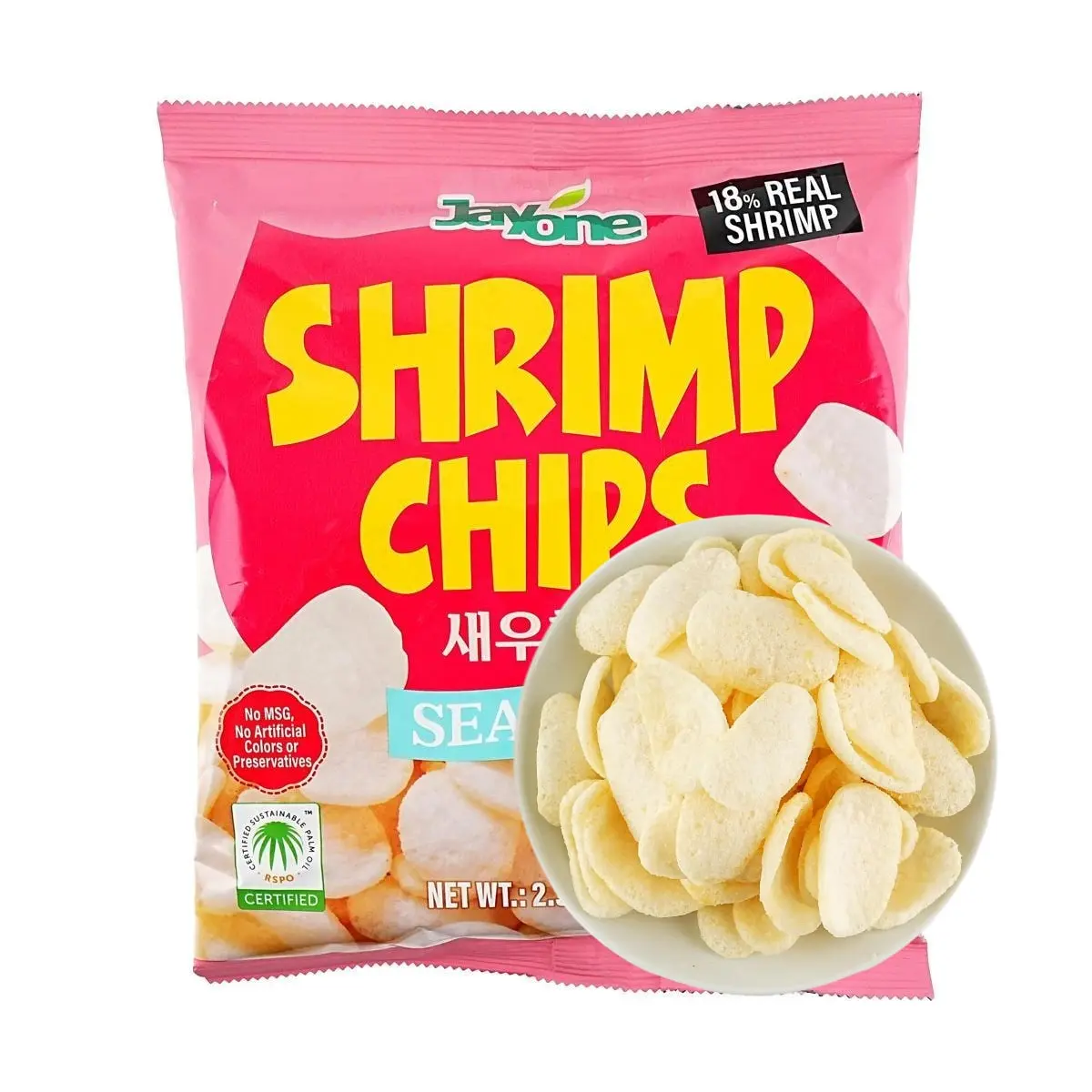 JAYONE Korean Sea Salt Shrimp Chips 65g - Crispy Savory Snack, Authentic Flavor JAYONE Korean Sea Salt Shrimp Chips 65g - Crispy Savory Snack, Authentic Flavor