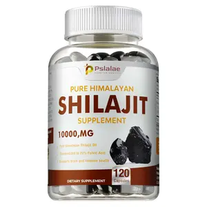 Pslalae SHILAJIT supplement, dietary supplement capsules, 120 capsules per bottle, supports immunity and brain health, made with a 10:1 potent concentrate.