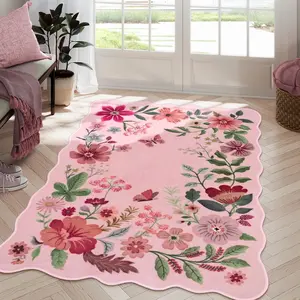 Floral Pattern Boho Style Rug, Boho Runner Rug, 1 Count Non-slip Washable Floor Mat, Decorative Carpet for Home Living Room Bedroom, Room Decor, Flower Pattern Rugs