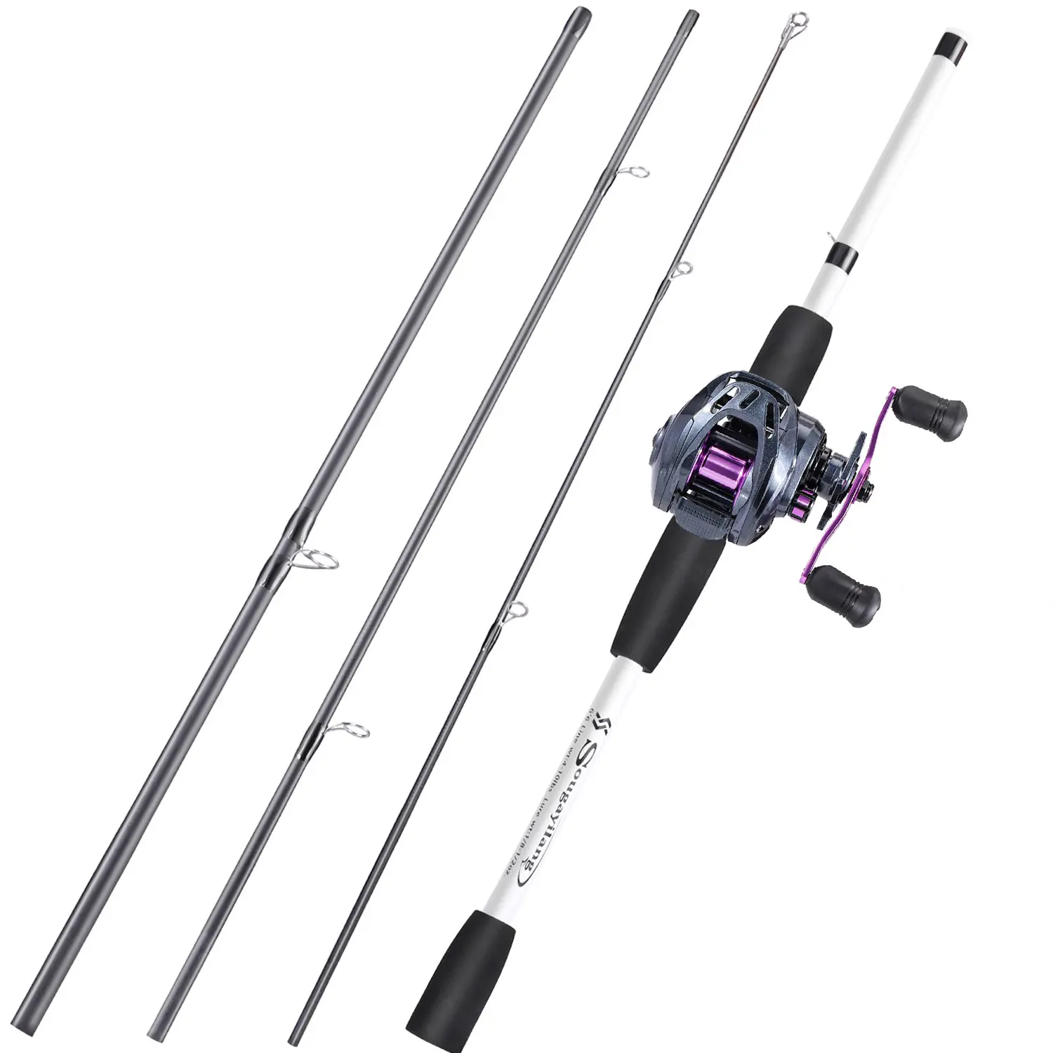 Sougayilang Fishing Rod Combo Reel Set - 7.2:1 High-Speed Gear Ratio Casting Reel, Summer Outdoor Leisure Fishing Tackle, Essential Sports Supplies