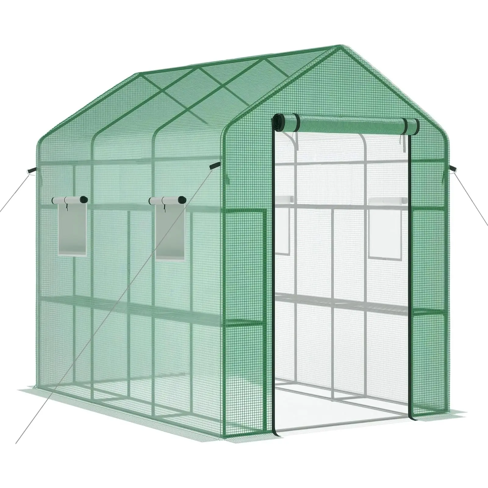 Spacious Walk-In Greenhouse for Backyard & Patio – Heavy Duty PE Cover – 8 Sturdy Shelves – Weatherproof & Portable Plant Tent – Ideal for Indoor and Outdoor Gardening