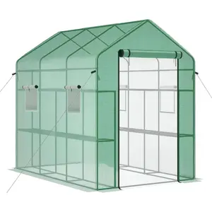 Spacious Walk-In Greenhouse for Backyard & Patio – Heavy Duty PE Cover – 8 Sturdy Shelves – Weatherproof & Portable Plant Tent – Ideal for Indoor and Outdoor Gardening