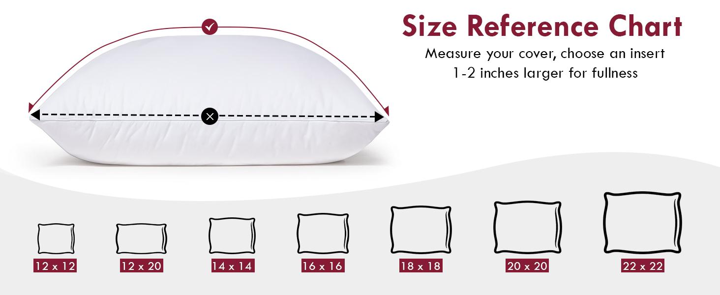 4-Pack White Cushions - Throw Pillows, Soft Cozy Fluffy Cushion Inserts -Hypoallergenic Filled Square Lightweight Stuffer Pillows for Living Room Bedroom, Home Decor 100% Polyester Microfiber Fabric
