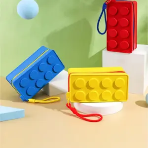 Creative Building Block Zipper Pencil Case, 3D Brick Storage Cosmetic Pouch with Waterproof Durable Portable Design, Ideal for Boys Girls School Office and Travel Organization