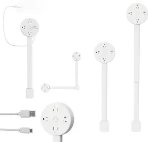 Rotating Power Socket Extension Stick, Adjustable Wall Power Socket Extender with USB, Flat Plug Extension Cord Socket, Expandable Power Strip for Home Office