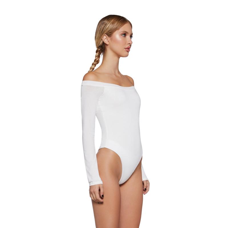Polished Chicness Off The Shoulder Bodysuit - White