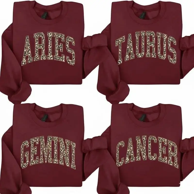 Zodiac Sweatshirt, Cute Horoscope Astrology Graphic Sweatshirt, Unisex Crewneck Sweatshirt, Personalized Zodiac Energy Gift for Birthday, Star Sign Lovers, Celestial Sweatshirt -  - AL